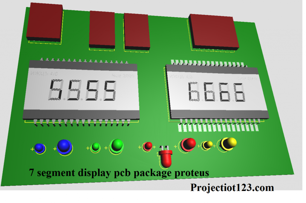 7 segment display pcb package proteus