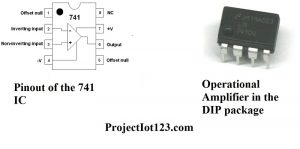 Pinout of the Operational Amplifier,Operational Amplifier IC Package,what is op amp 741