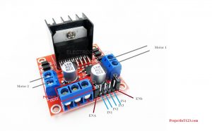 Pin Configuration of the L298 Motor Driver , L298 Motor Driver pinout, L298 Motor Driver 
