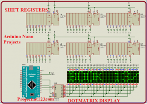 dotmatrix dsiplay using arduino,arduino projects,arduino nano projects
