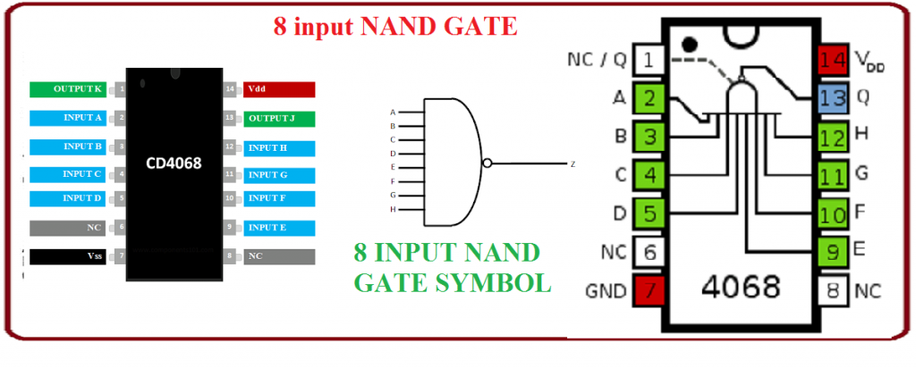 8 input nand gate,CD4068 NAND GATE IC,