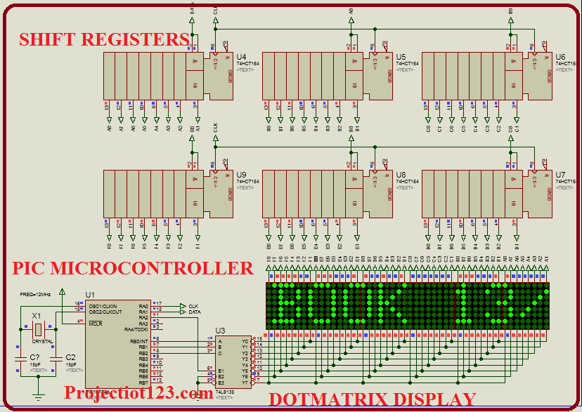 DOTMATRIX display pic microcontroller