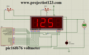 pic16f676 voltmeter,pic voltmeter 7 segment,Pic16f676 adc c code