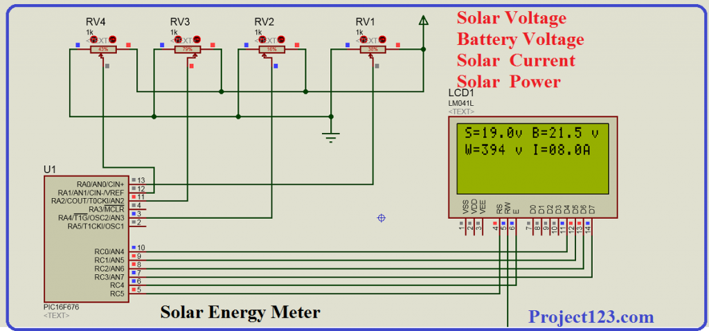 solar energy measurement using pic microcontroller,solar energy meter