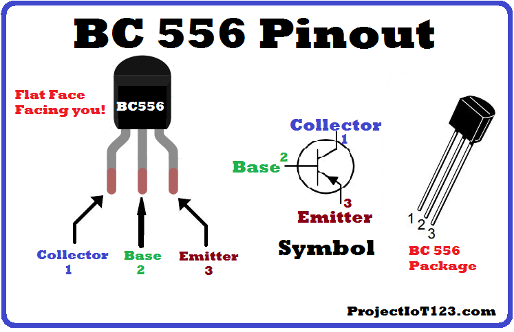BC556 Transistor pinout,BC556 pinout,BC556 pnp Transistor pinout