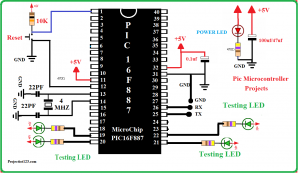 pic16f887 microcontroller,pic16f887 microcontroller Basic Circuit