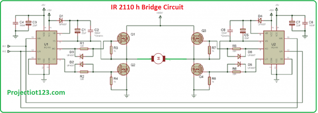 ir2110 h bridge circuit,ir2110 circuit diagram,ir2110 pinout