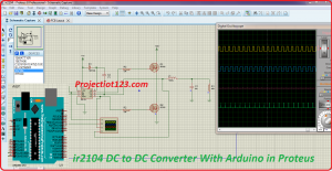ir2104 DC to DC converter with arduino in proteus