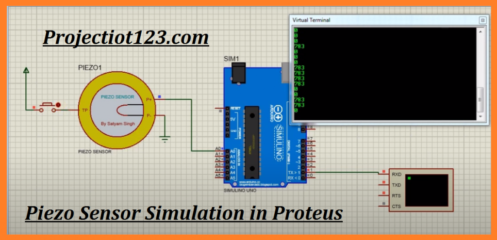 Piezo sensor Working ,Piezo sensor Specification ,circuit Proteus Library