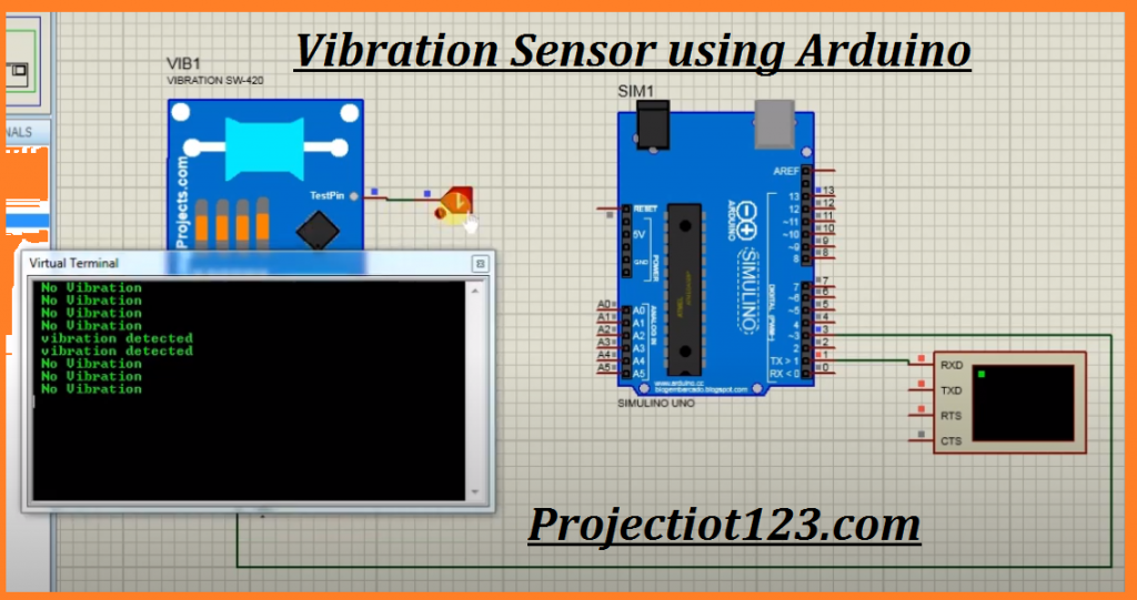 vibration sensor working principle arduino circuit proteus code