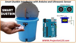 Smart Dustbin using Arduino,Circuit Design Of  Smart Dustbin