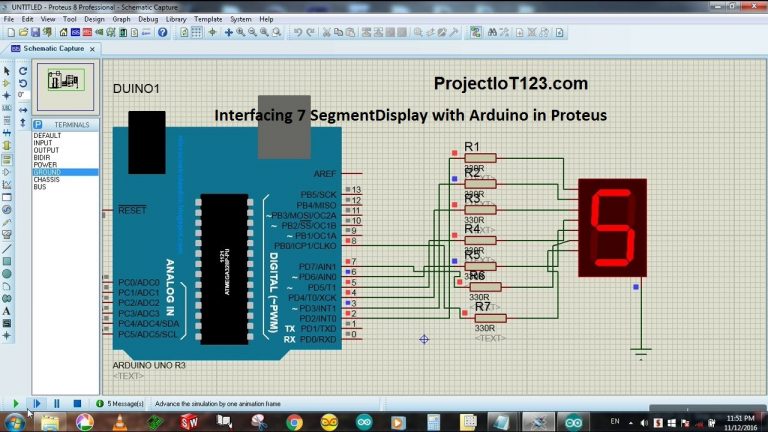 Interfacing 7 Segment Display with Arduino in Proteus,7 segment display library for proteus