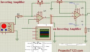 inverting amplifier and non inverting amplifier,op amp 741