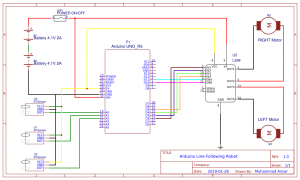 Line Following Robot circuit diagram, Robot circuit diagram L298