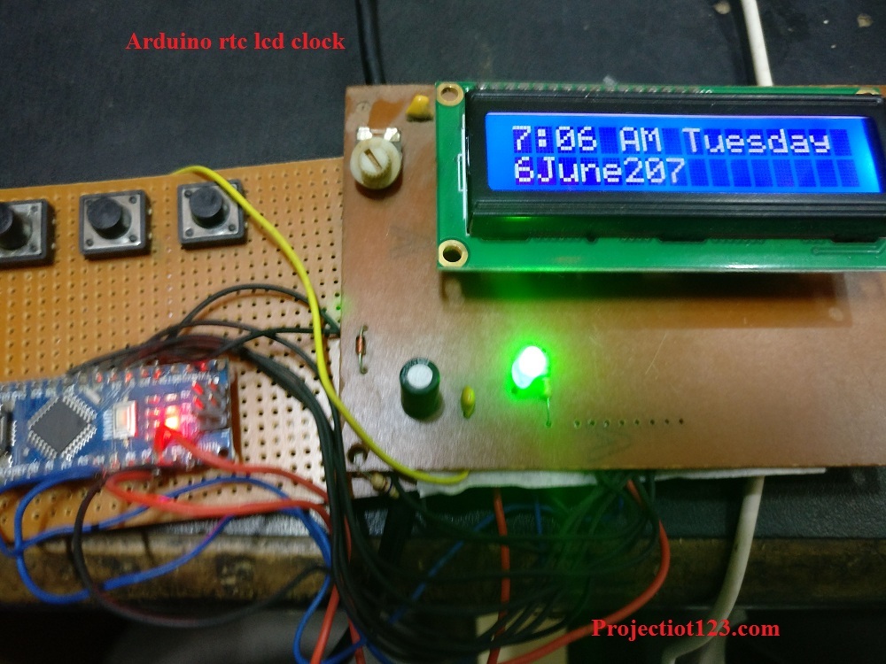 arduino nano projects,Arduino rtc lcd clock