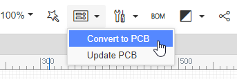 Convert the schematics into the PCB