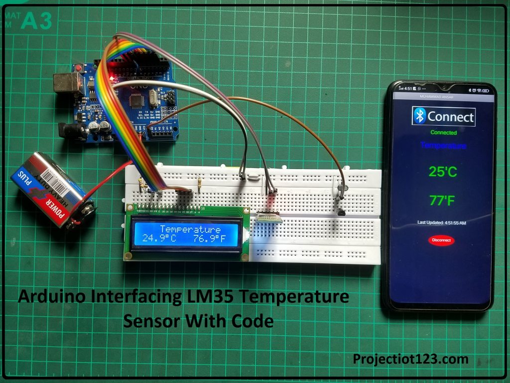 arduino lm35 temperature sensor code