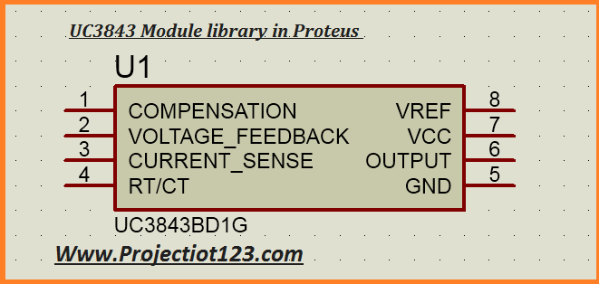 UC3843 pinout Features library Proteus