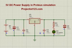 5v DC power supply in proteus simulation 