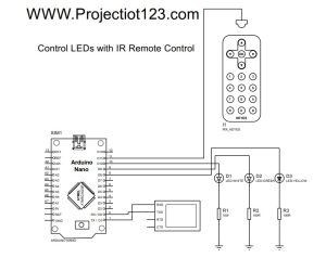 Control LEDs with IR Remote control in proteus simulation 