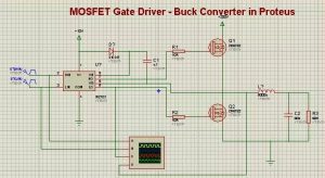 MOSFET gate driver- buck converter in proteus 