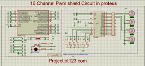 16 Channel Pwm shield Circuit in Proteus 