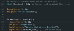 CO Gas Leak Detector with Arduino Program Code