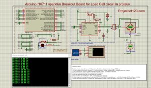 Arduino HX711 spark fun Breakout Board for Load cell circuit in proteus