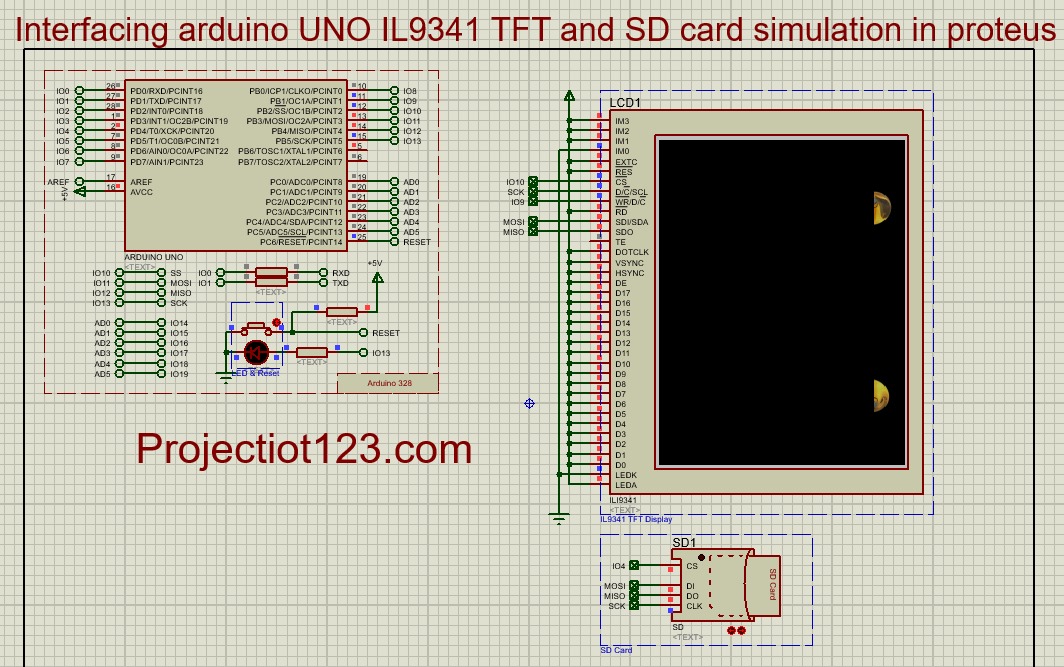 Arduino UNO with IL 9341 TFT circuit