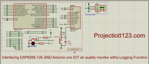 Interfacing ESP8266-12E and Arduino UNO IOT air quality monitor