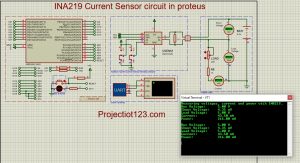INA219 Current Sensor Circuit, proteus diagram 
