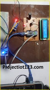 Relay ON and OFF circuit using Arduino nano and LCD in proteus