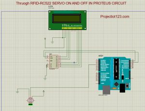 Servo ON and OFF through RFID-RC522 circuit in proteus