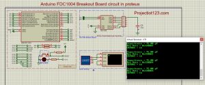 Arduino FDC1004 Breakout Board circuit, proteus diagram 