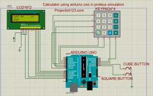 Calculator using Arduino Uno in proteus simulation 