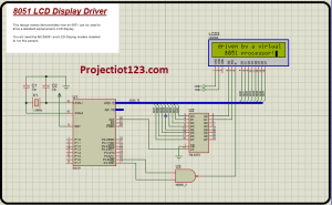 8051 interfacing with LCD display, Proteus simulation