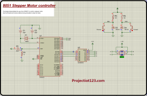8051 stepper motor interfacing with programming, proteus simulation 