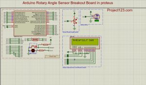 Arduino Rotary Angle Sensor circuit, Proteus simulation