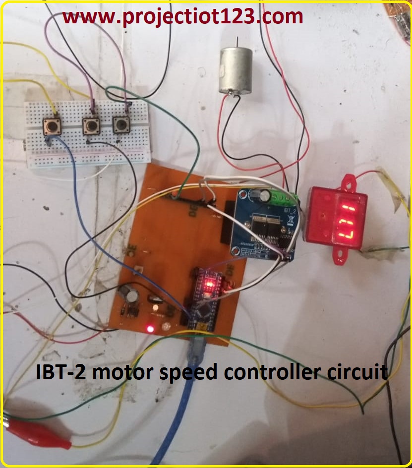 Motor speed control Using IBT-2 and Arduino