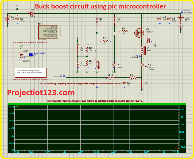 Buck boost circuit using pic microcontroller in proteus