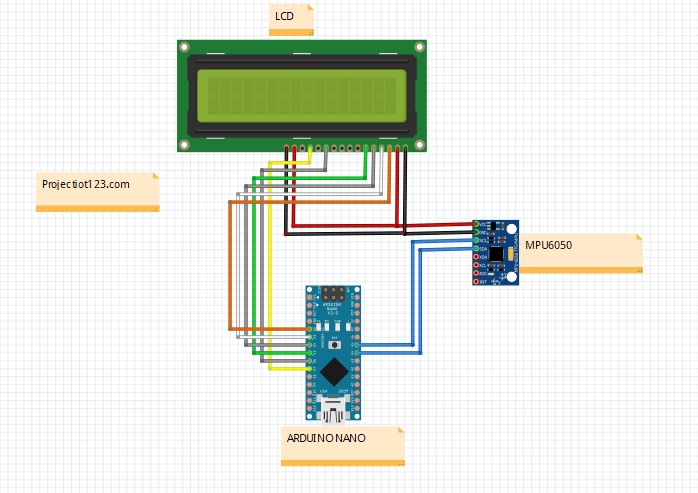 MPU 6050 working specification circuit Arduino proteus Library 