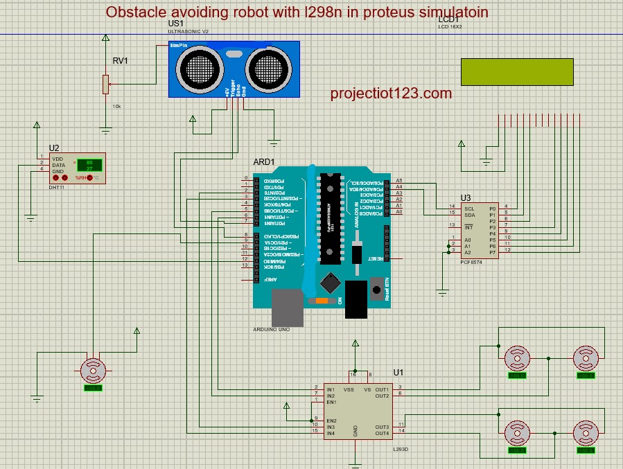 Obstacle avoiding robot with L298N using Arduino Project