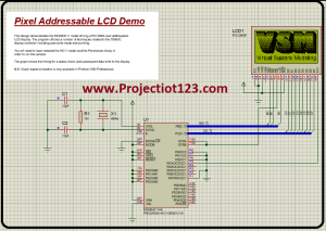 Pixel Addressable LCD with HC11 Module,Proteus simulation