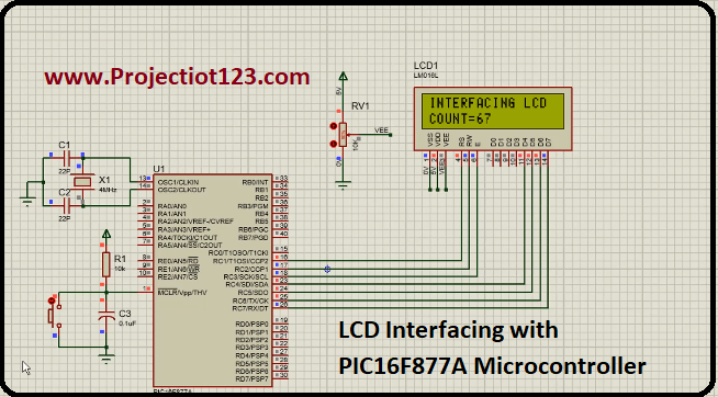 LCD Interfacing with PIC16F877A Microcontroller