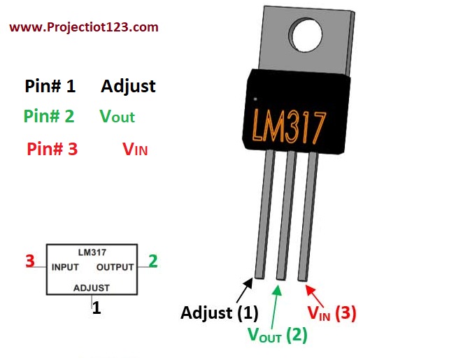 LM317 Adjustable voltage regulator circuit Pinout and Working