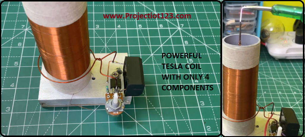 POWERFUL TESLA COIL WITH ONLY 4 COMPONENTS Projects